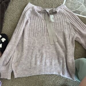 Maurices Light Purple Off-the-Shoulder Sweater